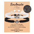 thumbnail image 1 of Pareja pulsera tejida con la proyección de tarjetas de 100 idiomas I You Pulseras para Mujeres Hombres Día de San Valentín Regalos de Cumpleaños para Novia Novio Esposa Pulseras a juego, 1 of 8