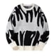 thumbnail image 1 of Ceisia Men's Abstract Jacquard Crew Neck Sweater for Retro Streetwear & Casual Wear White M Gifts, 1 of 2