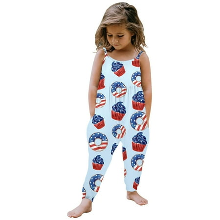 

XZZjjl Toddler Kids Babies Independence Day Sleeveless Summer Romper Jumpsuit Playsuit Clothes Clothes for 18 Month Old Dinosaur Romper French Babies Clothes Dress 18 Months Romper for