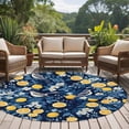 thumbnail image 4 of Round Rugs 5Ft, Lemon Bird Round Area Rug Washable Indoor Throw Carpet, Blue Yellow Pastoral Flowers Plant Summer Soft Non Slip Circle Rug for Cabinet Bathroom Home Decor Aesthetic, 4 of 8