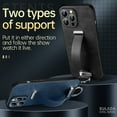 thumbnail image 2 of Decase Compatible with iPhone 12 Pro Max 6.7 Inch Wristband Stand Cover Case, Metal Ring Retractable Wristband Adjustable Stand High-end Leather Phone Case for iPhone 12 Pro Max, Darkblue, 2 of 6