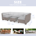 thumbnail image 2 of Patio Furniture Set Cover, 126''L x 126''W x 28''H, Heavy-duty Waterproof & Windproof Outdoor Furniture Cover, Has Air Vents, Easy to Use, Gray, 2 of 8