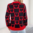 thumbnail image 4 of vigerkar Women's Fall Winter Crew Neck Long Sleeve Cute Heart Pattern Loose Knit Pullover Sweaters Jumper Tops (Black, M), 4 of 8