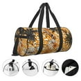 thumbnail image 5 of YFYANG Large Capacity Canvas Gym Bag for Men and Women, Yellow Floral Line Art Round Portable Travel Bags for Sports Fitness, 5 of 8