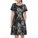 thumbnail image 1 of Fotbe Black Cats In A Garden Vestido Largo de Moda para Mujer, Vestido Tipo Camiseta con Manga Corta y Estilo Casual a Rayas y Bloques de Color, 1 of 6