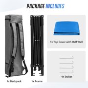 EAGLE PEAK 8 x 8 x 7.22 ft Slant Leg Lightweight Compact Portable Canopy w/ Backpack(Blue)