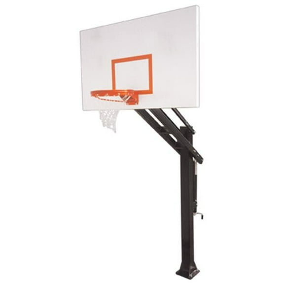 Titan Excel Steel In Ground Adjustable Basketball System, Gold