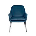 thumbnail image 1 of Butaca Robin Azul  Mobica de diseño elegante tapizado en terciopelo suave y base metálica resistente, ideal para sala, comedor o áreas de descanso, 1 of 4