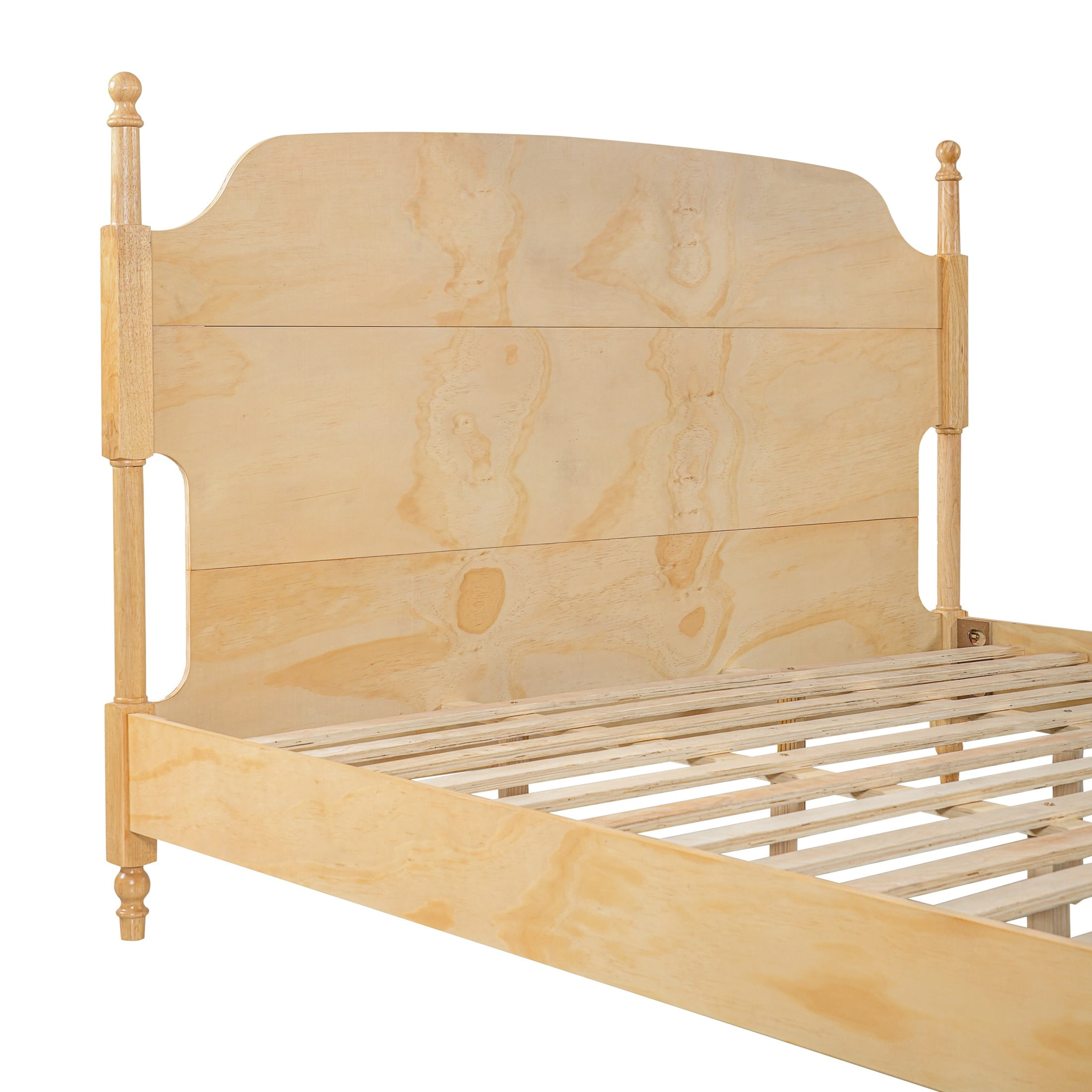 Christopher Knight Home Traditional Solid Wood Post Bed Frame with Arched Headboard, King, Natural