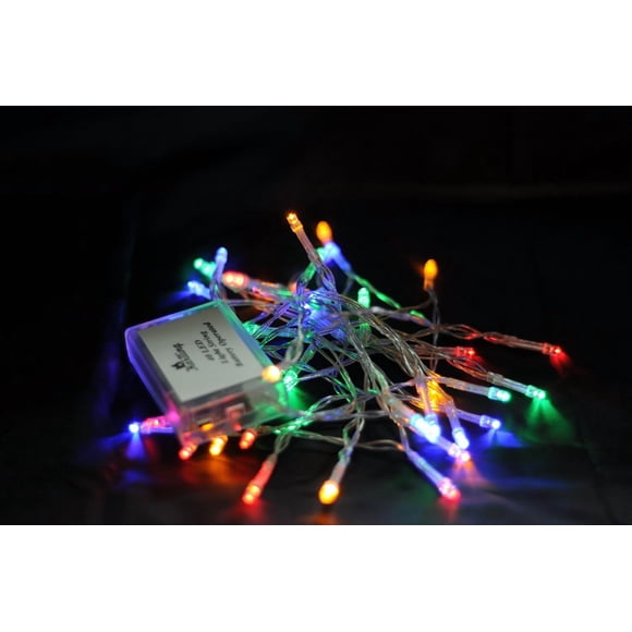Cadena de luces Karlling, 4 m, funciona con pilas, multicolor, paquete de 20