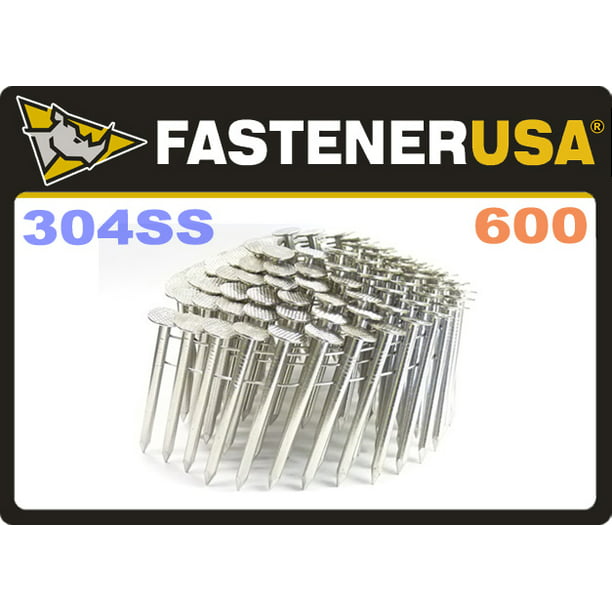 1 3/4" SMOOTH 304 STAINLESS COIL ROOFING NAILS 600ct MiniPak