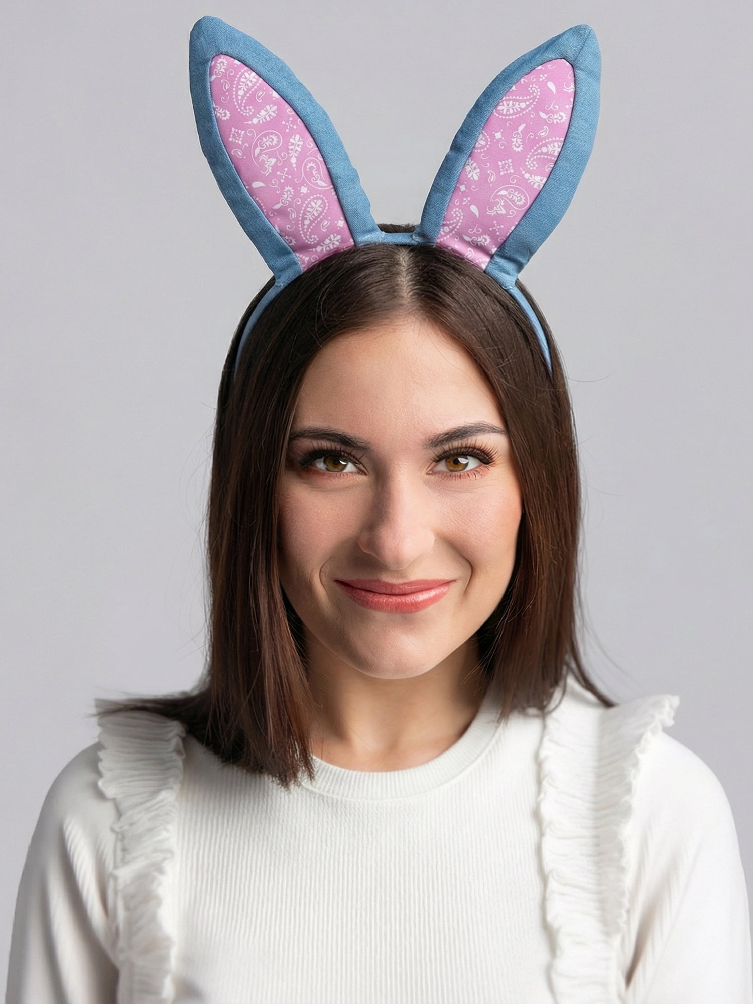 Way to Celebrate Easter Denim Blue Bunny Ears Headband, 1 Piece