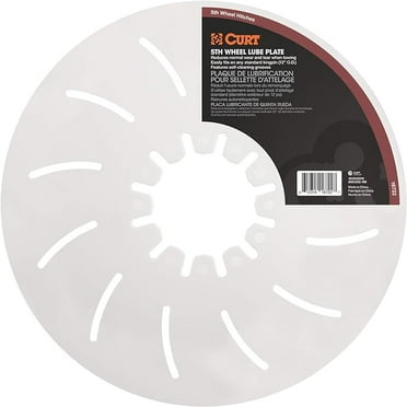 CURT 16722 5th Wheel Hitch Lube Plate, 12-Inch Diameter, White