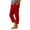 Red, variant on Hvogkswy Cotton Pants for Women Fashion Plaid Print Loose Casual Pants High Waist Straight Leg Ankle-Length Pants with Pockets