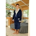 thumbnail image 2 of U2SKIIN Mens Fleece Robe, Plush Collar Shawl Bathrobe Flannel for Mens, 2 of 6