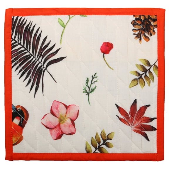 Sapphire-web Multicolor Mykona Bird Print Pure Cotton 1 Piece Pot Holder 8 Inch by 8 Inch