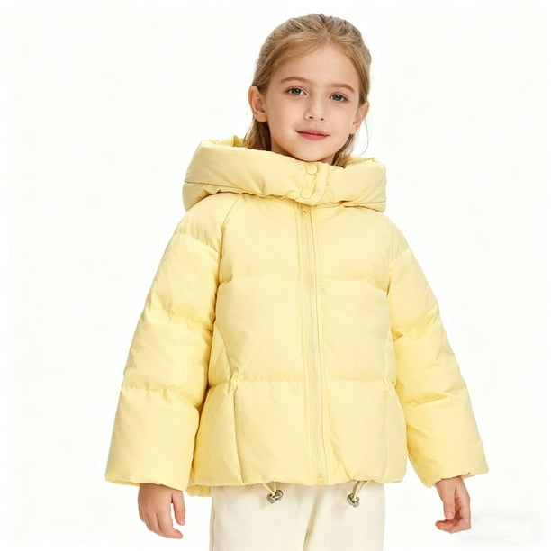 Parkas de manga larga, ropa de abrigo de invierno para niños y niñas, chaqueta de plumón gruesa con capucha para niños, chaqueta corta para niñas, tops de algodón para niños
