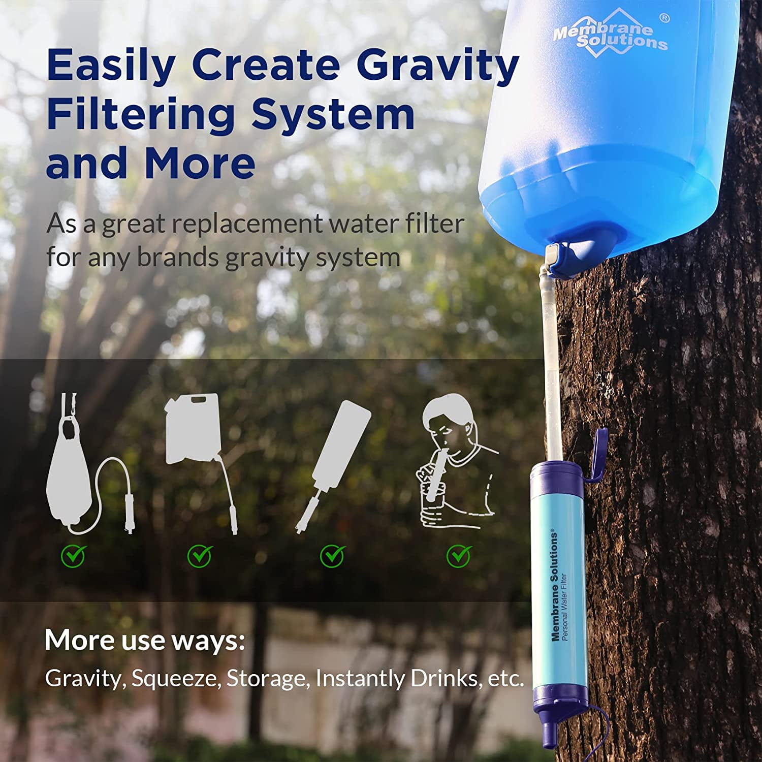 Emergency Water Filtration Life Straw – MSPure by Membrane Solutions®