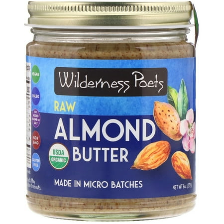 Wilderness Poets  Organic Raw Almond Butter  8 oz  227