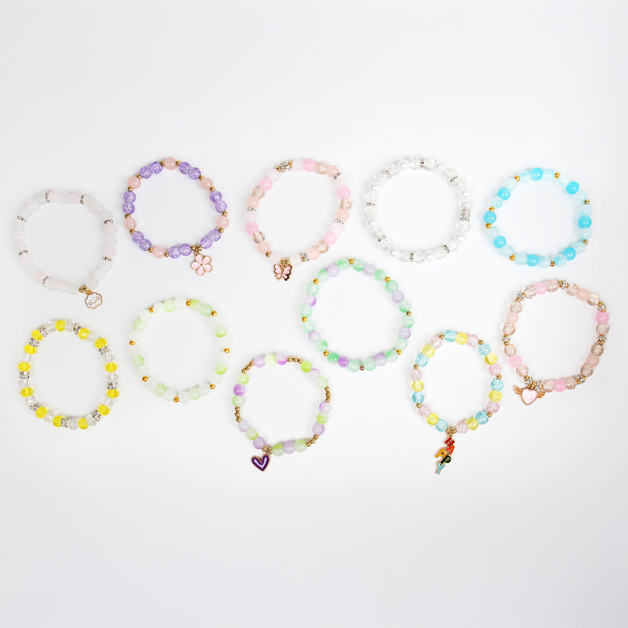 Cousin DIY Bracelet Making Kit with Pastel Beads and Charms, 650 Pieces