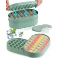 thumbnail image 1 of Ice Cube Tray with Lid, Silicone Ice Cube Mold, 72 PCS, Space Saving and Stackable, Easy to Release, BPA Free, Good for Whiskey/Cocktail/Drinks(Green), 1 of 5