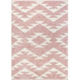 Well Woven Tribal Diamond Medallion Blush Pink Soft Shag Area Rug ...