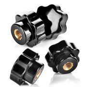 M6 Star Knobs, Female Thread Knurled Knob, Black Plastic Handle Tightening Knobs for Mechanical Equipment