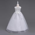 thumbnail image 6 of ATOGUTA Wedding Dresses for Girls Guest White Sleeveless Tulle Long Formal Wedding Pageant Party Fancy Princess Ball Gown Dresses 5T-15, 6 of 6
