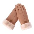 thumbnail image 1 of Guantes para mujer, con pantalla táctil para el dedo completo, guantes cálidos Caqui, 1 of 9