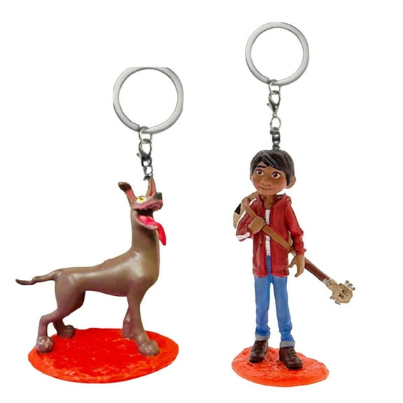 Dante Grey Dog & Coco Miguel Boy Key Ring Keychain Pvc Figure Charm New