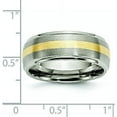 thumbnail image 6 of Chisel Titanium Brushed Center with 14k Gold Inlay 8.2mm Ridged Edge Band - Ring Size 8.0-1.2gm, 6 of 8