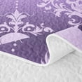 thumbnail image 5 of Homewish Boho Skull Damask Twin Quilt Set,Gothic Halloween Twin Coverlet Set,Light Purple,2 Pieces, 5 of 7