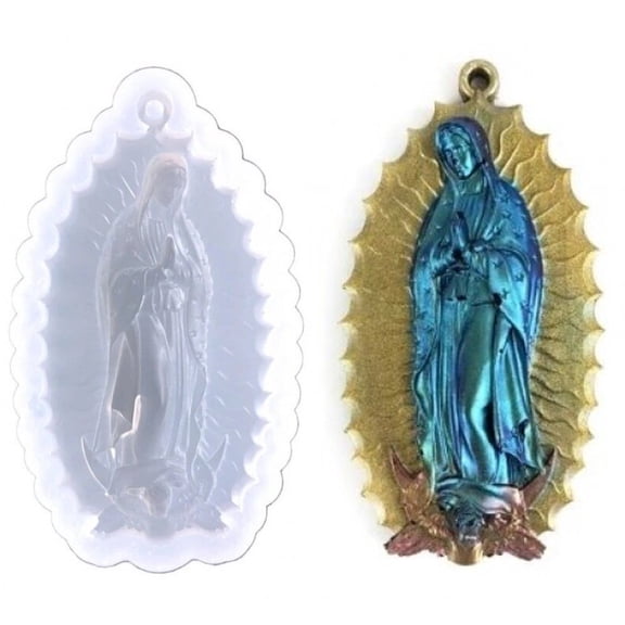 vlrwzc Virgin Mary Resin Molds, Epoxy Resin Virgin Mary Silicone Molds for Keychain DIY Craft Necklace Jewelry Pendant Making Halloween Gifts