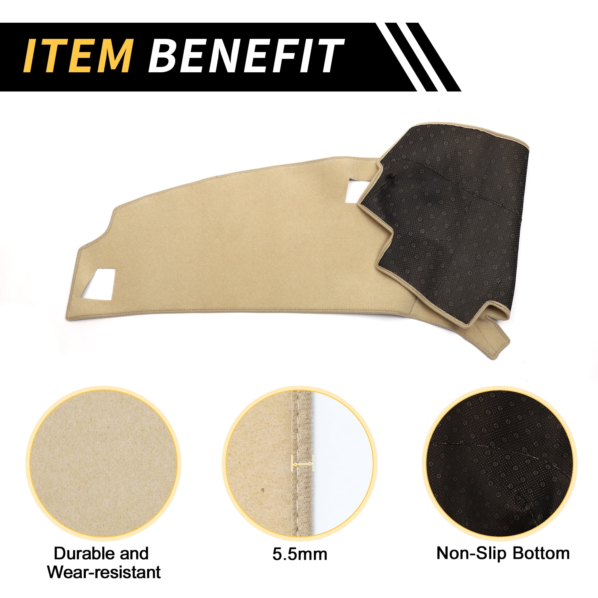 Unique Bargains Non-Slip Dashboard Cover for Ford for Ranger 1989-1994 Beige