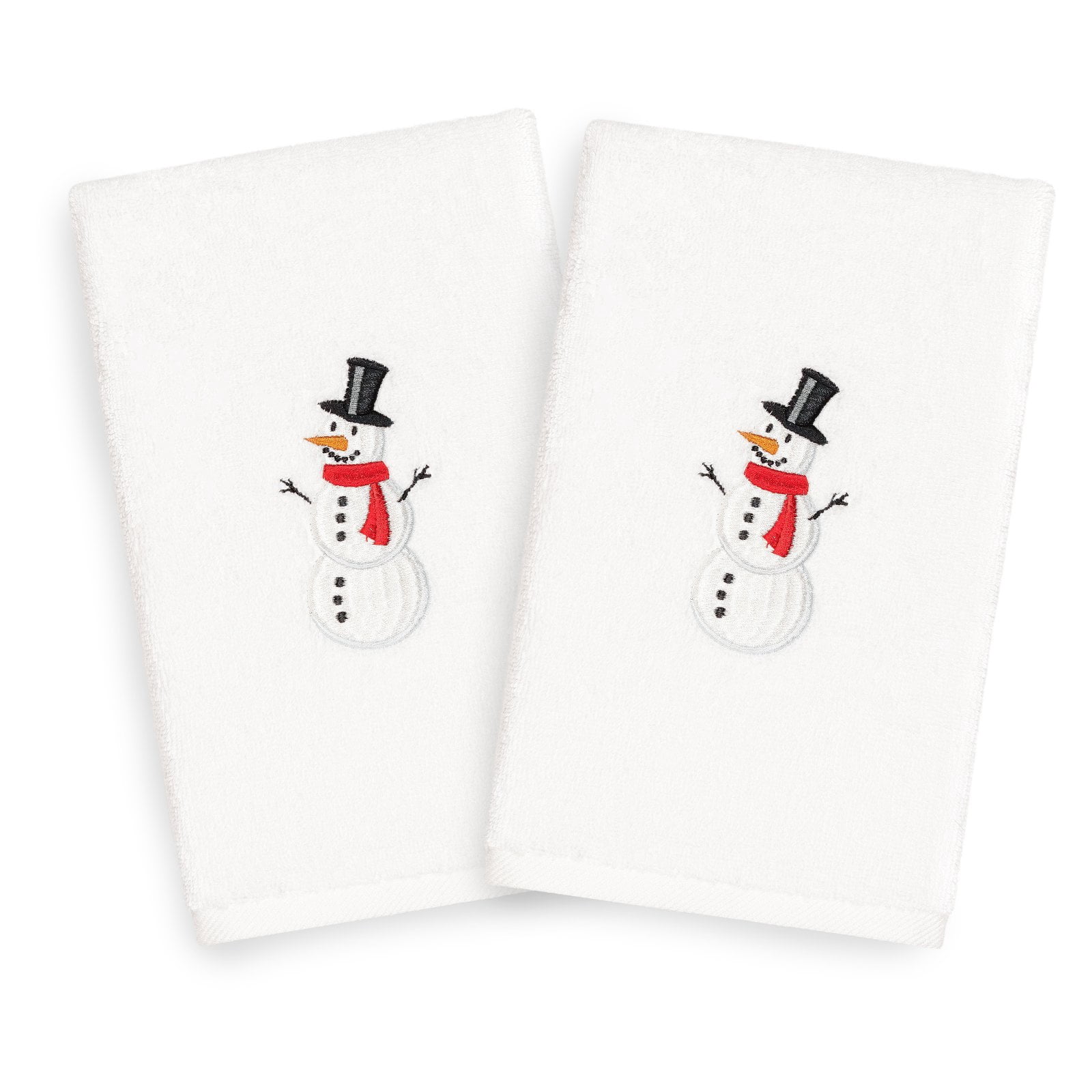 Linum Home Textiles Snowman Embroidered Turkish Cotton Hand Towels - Set of 2