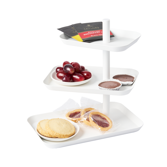 Yamazaki Home Serving Stand, White, Steel