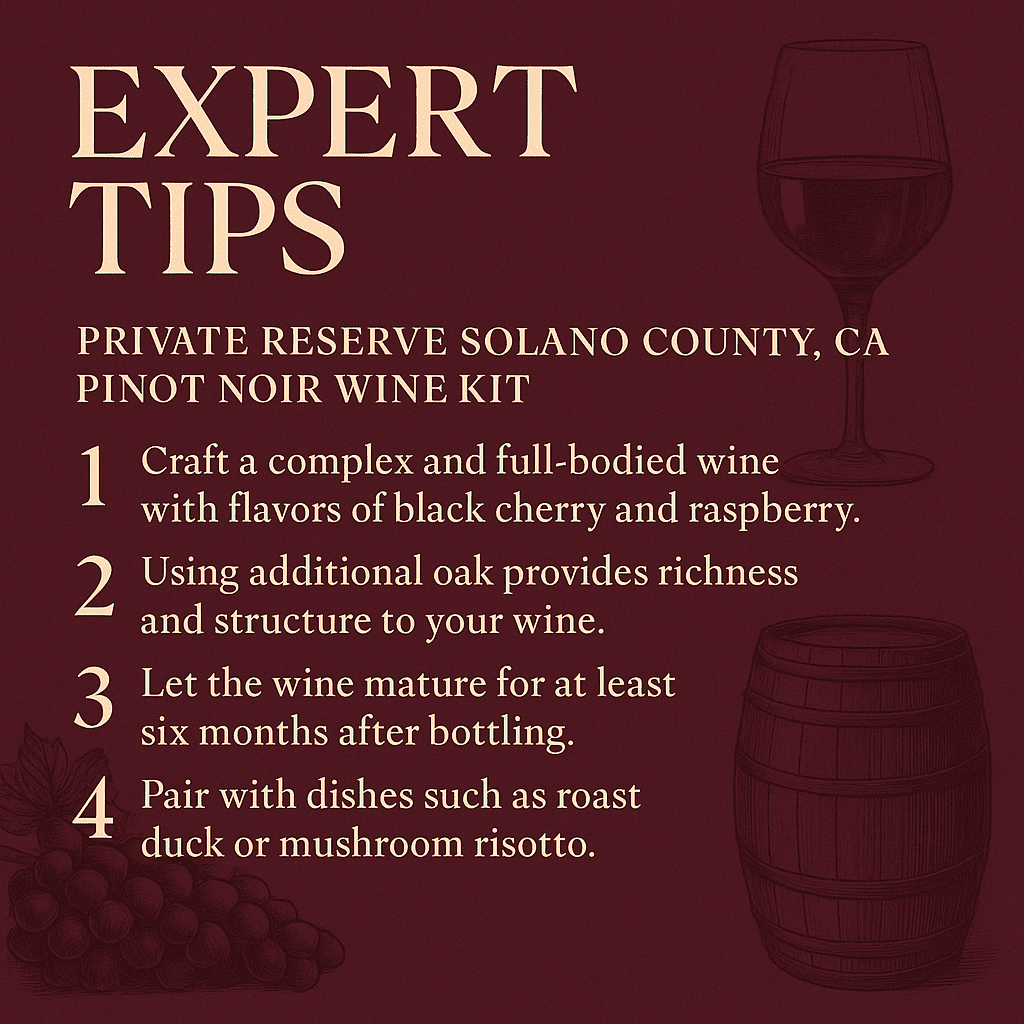 Winexpert Private Reserve Solano County CA Pinot Noir Wine Kit