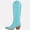 Blue, variant on Women's Embroidered Knee High Cowboy Boots Snip Toe Stacked Heel Western Boots