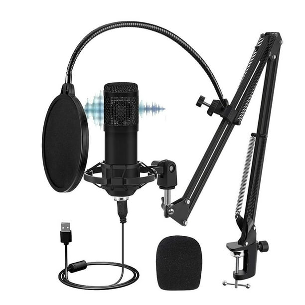 Kit de microphone à condensateur avec filtre USB de jeu à double couche  Support de bras réglable Micro de streaming de jeu 