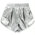 thumbnail image 3 of fatyb Girls Shiny Shorts Sparkly Party Dance Outfits Drawstring Kids Fashion Short Pants with Pockets, 3 of 4
