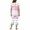 thumbnail image 4 of Tnhcen Short Sleeve Capri Pants with Pockets Fashionable 2-Piece Women's Print Summer Pajama Set S-3XL, 4 of 6