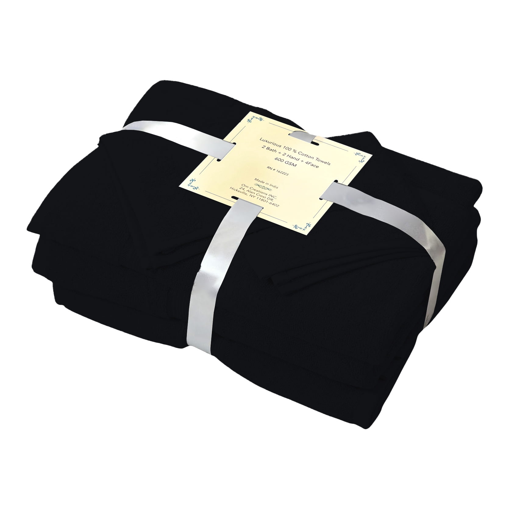 Premium 100% Cotton Absorbent 600 GSM 6 Piece Bathroom Towel Set 2 Washcloths, 2 Hand Towels, 2 Bath Towels