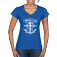 thumbnail image 1 of Wild Bobby, My Savior Is Tougher Than Nails Revelation 1:18, Inspirational Christian, Women Standard V-Neck Tee, Royal, XX-Large, 1 of 5