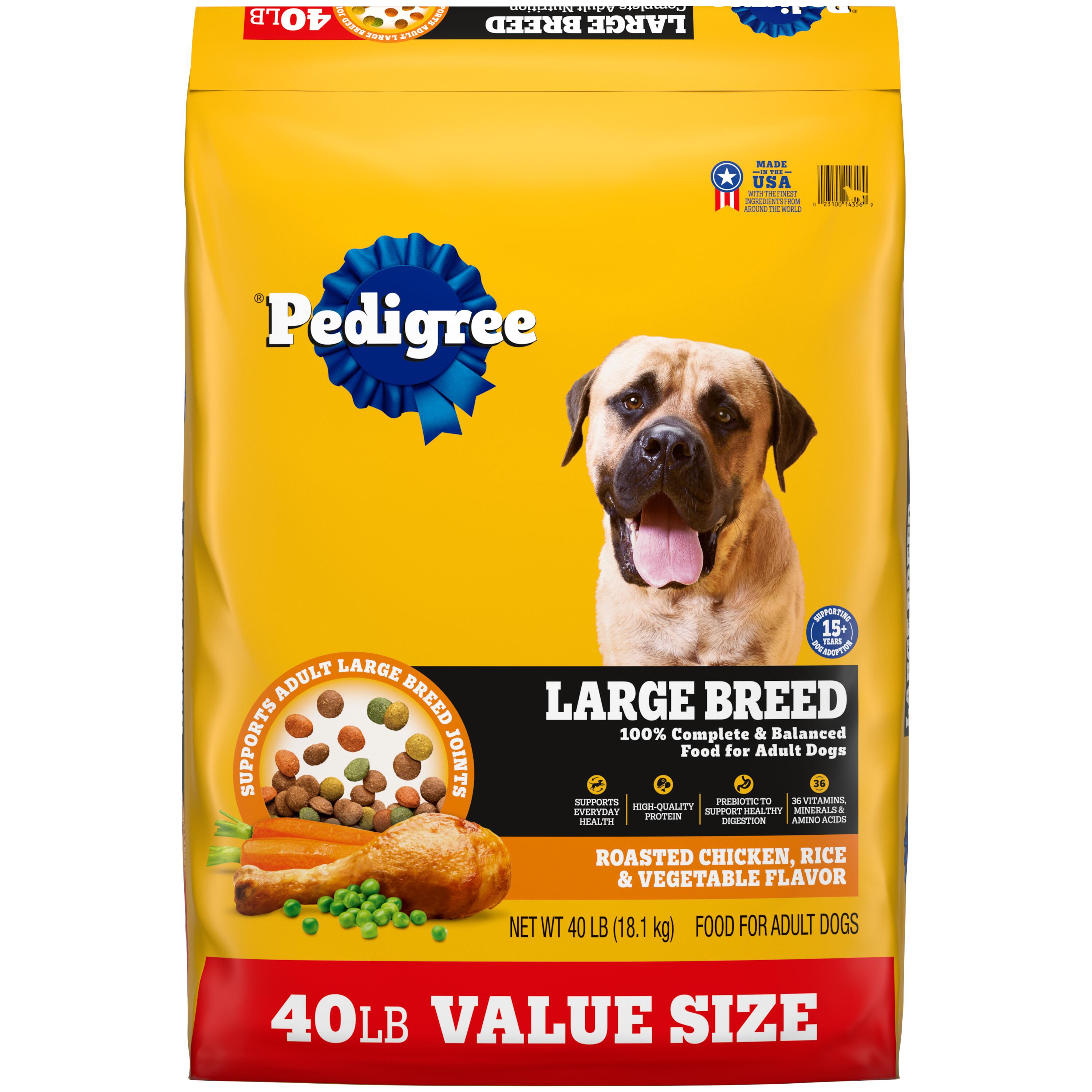 Pedigree Large Breed Dry Dog Food Roasted Chicken, Rice & Vegetable, 40 Lb photo 1