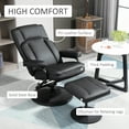 thumbnail image 5 of HOMCOM Swivel Recliner, Manual PU Leather Armchair with Ottoman Footrest for Living Room, Office, Bedroom, Black, 5 of 9