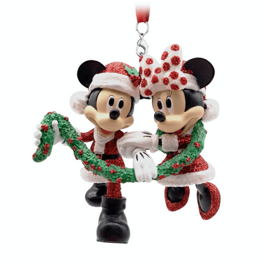 Disney Parks Mickey & Minnie With Garland 3D Christmas Ornament New with Tags