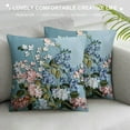 thumbnail image 3 of Awypu  Spring Throw Pillow Covers with Flowery Hydrangea and Leaves Daily Home Decorative,Home Sofa Cushion Case with Zipper, Pack of, 3 of 5