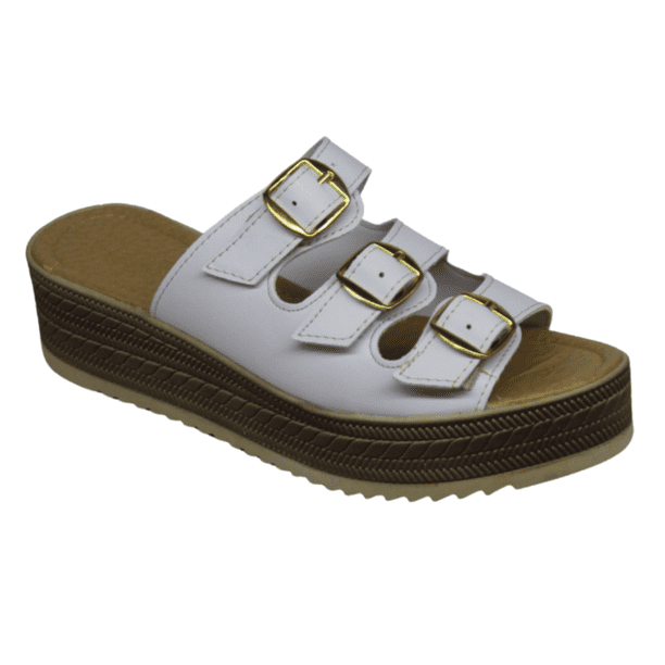 Sandalia Huarache Ultracomfort Para Mujer Con Plataforma Lorena Blanco