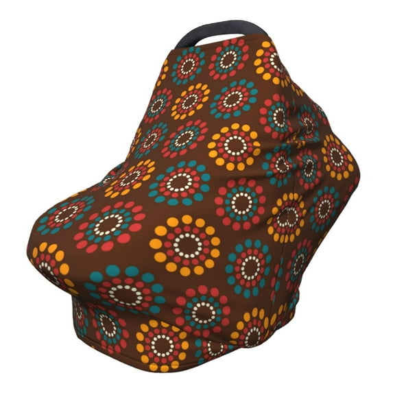 Fotbe 60s and 70s Aesthetic1 Pattern Car Seat Covers for Babies, Nursing Breastfeeding Cover Infant Carseat Canopy, Soft Stretchy Carrier Cover