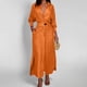 thumbnail image 2 of Vestido liso de mujer con cinturón, manga larga y escote en V profundo, poliéster y spandex, estilo informal y elegante, tallas S-XXXL, 2 of 5